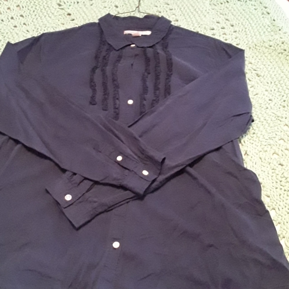 Navy long-sleeve women's blouse
